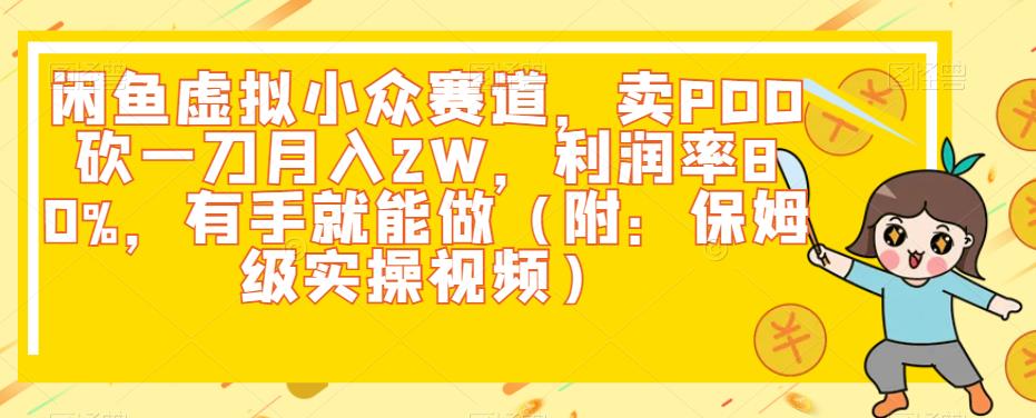 闲鱼虚拟小众赛道，卖拼多多砍一刀月入2W，利润率80%，有手就能做（附：保姆级实操视频）-观智斋电商课程站