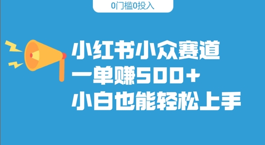 小红书小众赛道，一单收500+，小白也能轻松上手-观智斋电商课程站