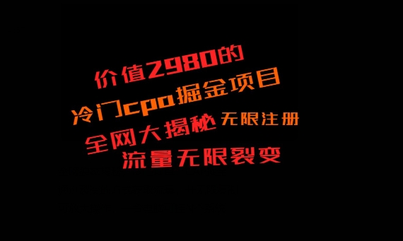 价值2980的CPA掘金项目大揭秘，号称当天收益200+，不见收益包赔双倍-观智斋电商课程站