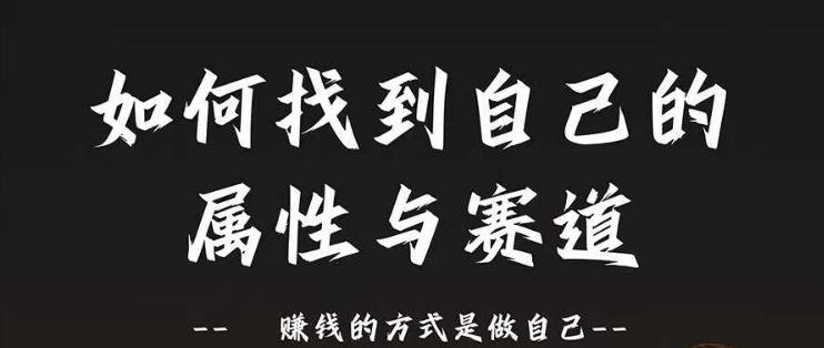 赛道和属性2.0：如何找到自己的属性与赛道，赚钱的方式是做自己-观智斋电商课程站