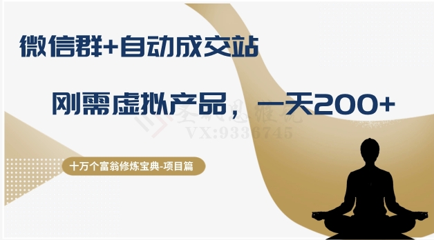 十万个富翁修炼宝典之8.微信群+自动成交站，刚需虚拟产品，一天200+-观智斋电商课程站