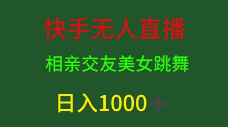 快手无人直播，相亲交友，男粉变现，日入1k-观智斋电商课程站