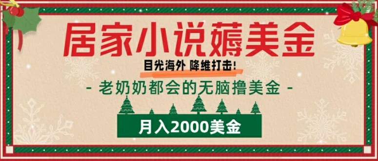 居家小说薅美金，拆解海外撸美金项目月入2000美刀详细指导-观智斋电商课程站