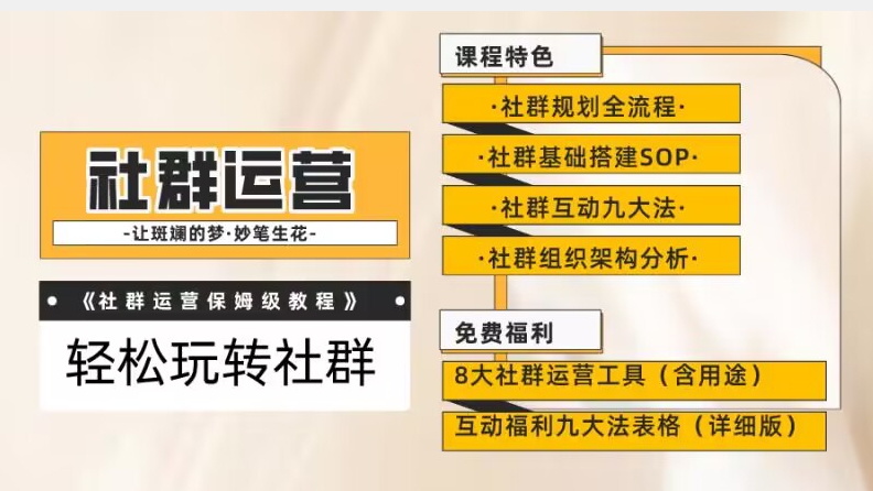 【社群运营】保姆式教程：九大互动法，八款社群运营工具助你轻松玩转社群【揭秘】-观智斋电商课程站