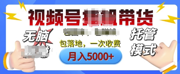 视频号挂J橱窗带货，纯托管模式，日入多张，无需剪辑，无需选品，有账号即可托管【揭秘】-观智斋电商课程站
