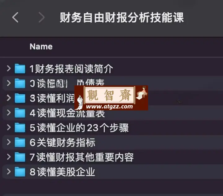 财务自由财报分析技能课-观智斋电商课程站