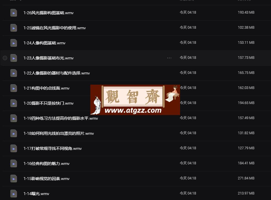 中艺网校：零基础学摄影+航拍-观智斋电商课程站
