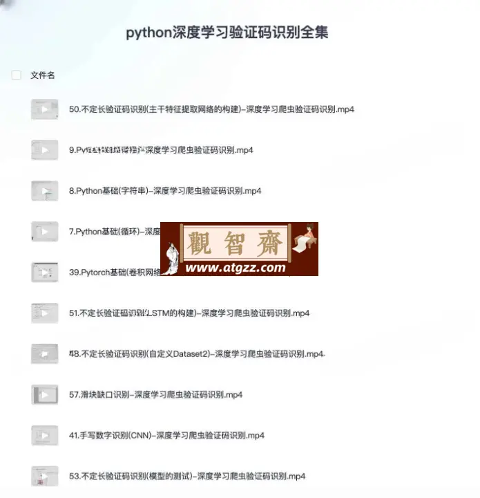python深度学习验证码识别全集-观智斋电商课程站