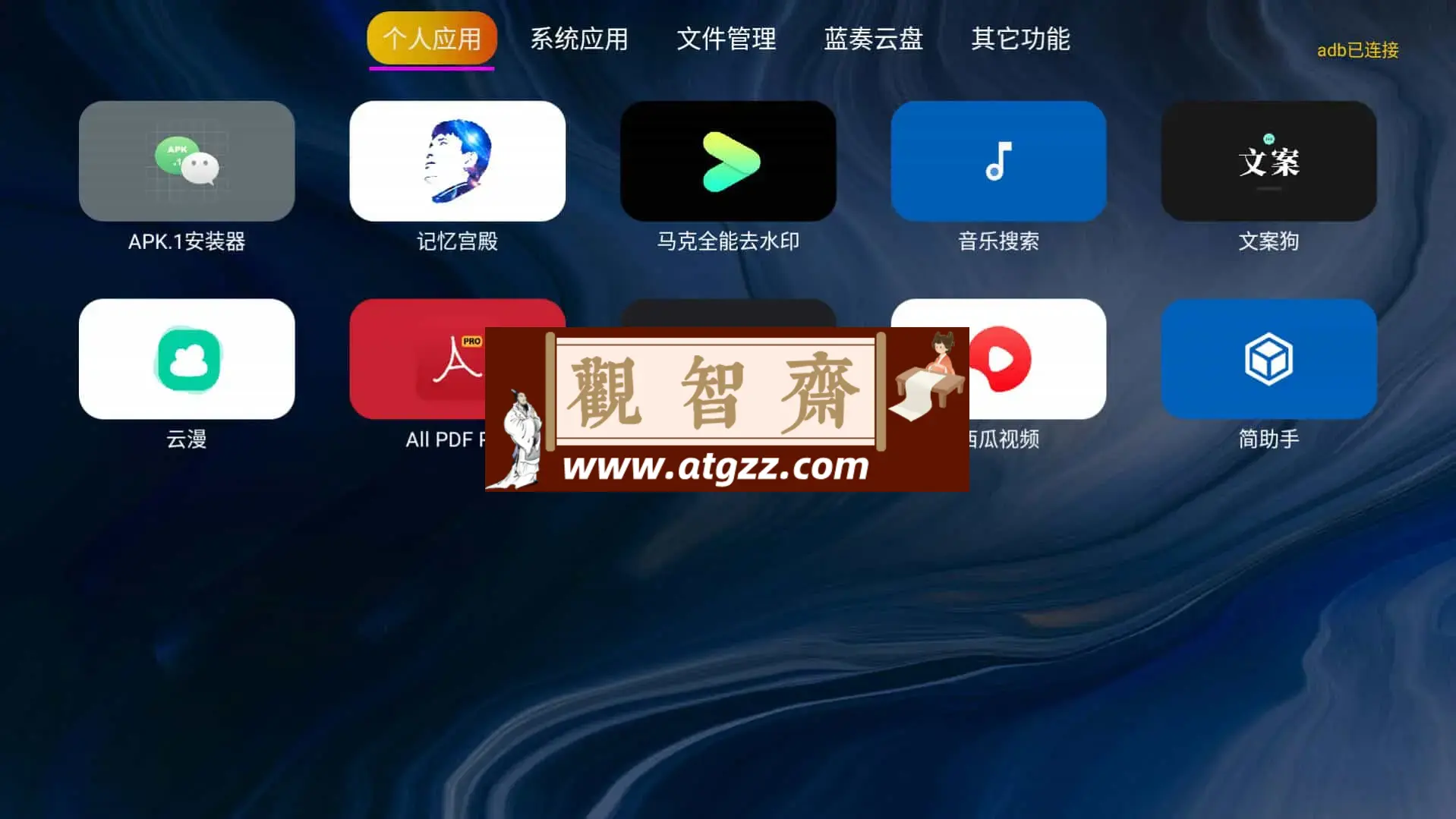 应用管家 v1.3.1 电视应用管理，超越了系统自带管理功能的应用，支持车机-观智斋电商课程站