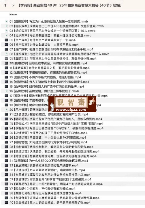 商业实战40讲：25年独家商业智慧大揭秘-观智斋电商课程站