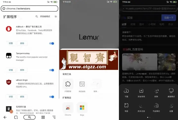 狐猴浏览器v2.5.5.001 Lemur Browser，支持谷歌、微软插件的手机浏览器-观智斋电商课程站