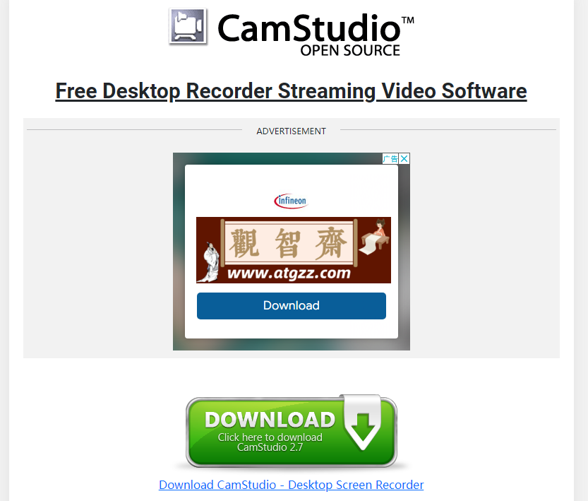 CamStudio v2.7 专为Windows 电脑设计的免费屏幕录制软件-观智斋电商课程站