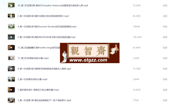 家庭摄影在线课程模仿系列课-观智斋电商课程站