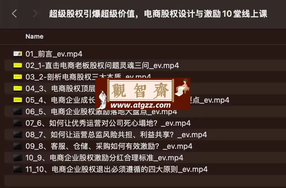 电商股权设计与激励10堂线上课-观智斋电商课程站