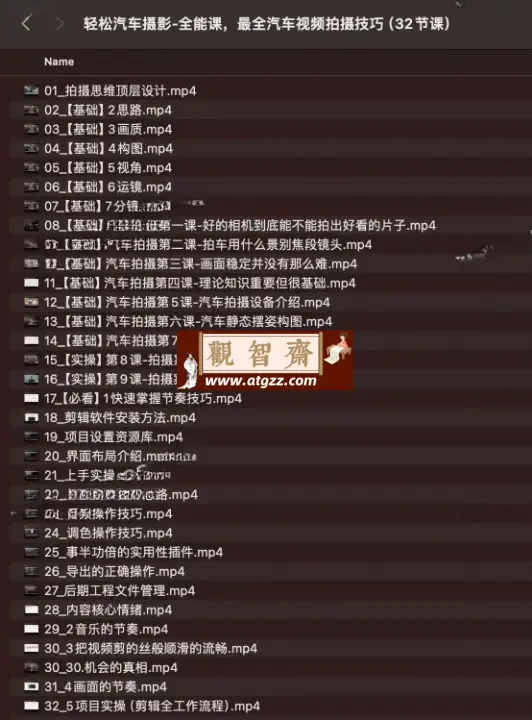 轻松汽车摄影全能课-观智斋电商课程站