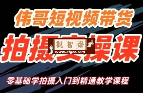 伟哥短视频带货拍摄实操课-观智斋电商课程站