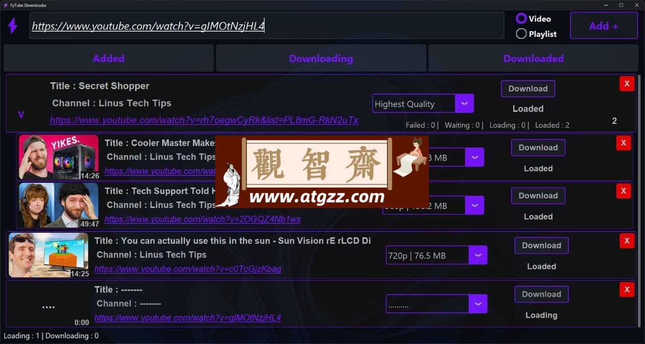 PyTube Downloader v1.0.1 简单易用的 YouTube 下载工具-观智斋电商课程站