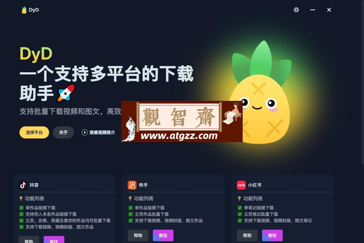 DyD v3.0.3 一个支持多平台的下载助手-观智斋电商课程站