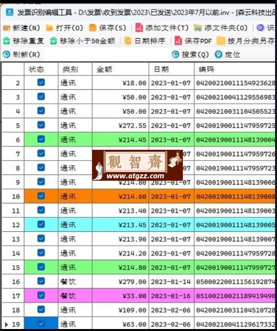 InvCom v1.0 发票PDF文件识别工具-观智斋电商课程站