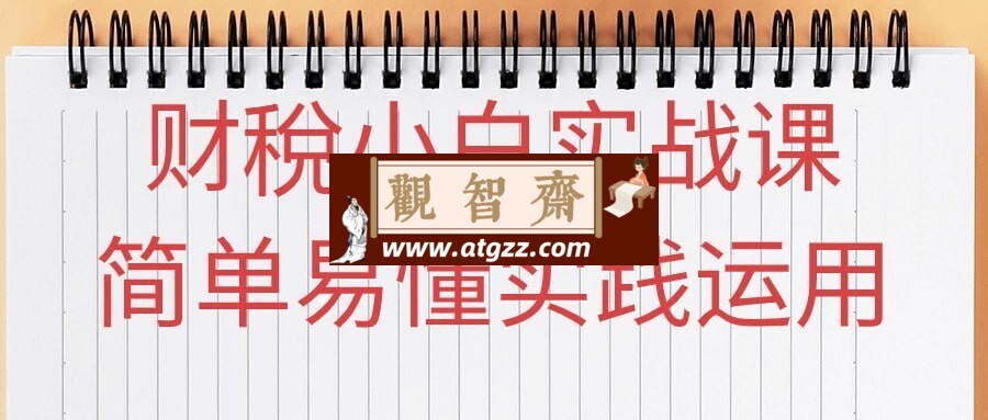 财稅小白实战课简单易懂实践运用-观智斋电商课程站