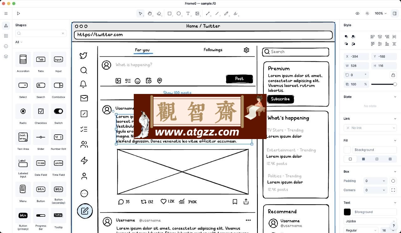 Frame0 v1.0.0 免费手绘风格线框图绘制工具-观智斋电商课程站