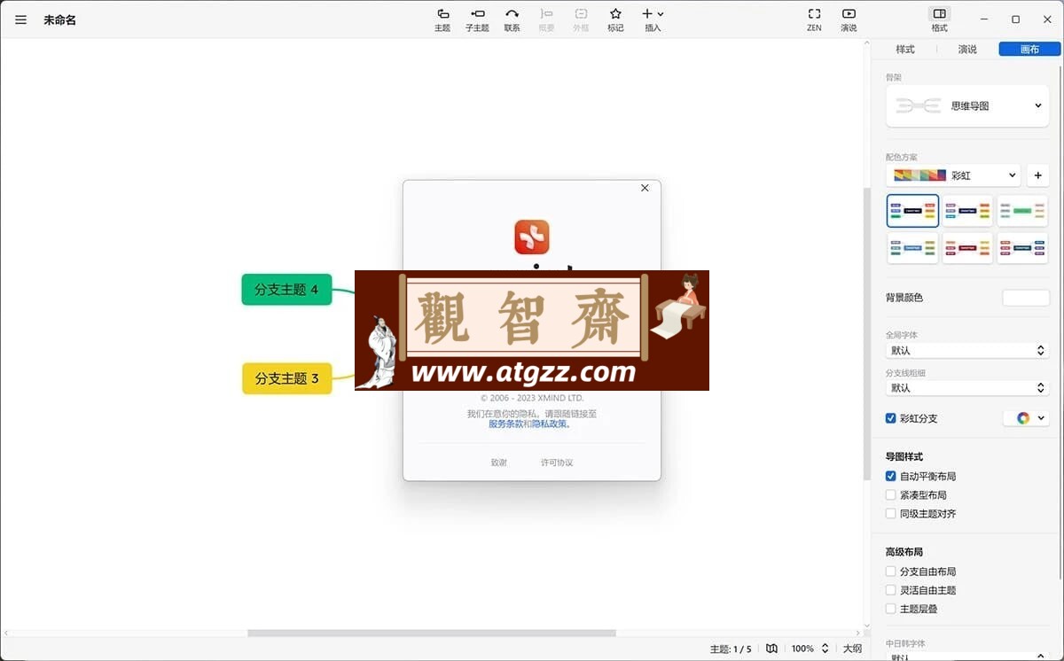 XMind ZEN 2023 v24.01 中文免安装绿色特别版-观智斋电商课程站