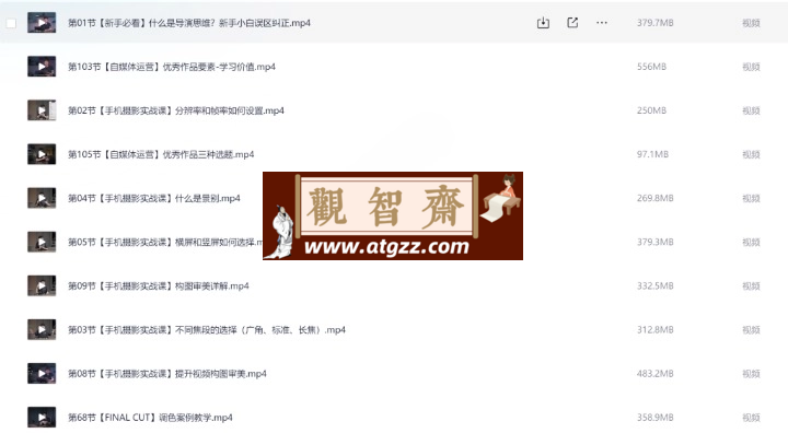 视频拍摄剪辑编导运营课全攻略：从零开始，系统化学习视频制作全流程技巧-观智斋电商课程站