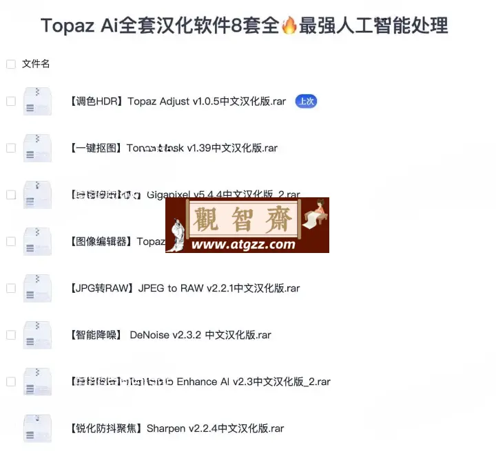 Topaz Ai全套汉化软件8套（解锁版）-观智斋电商课程站