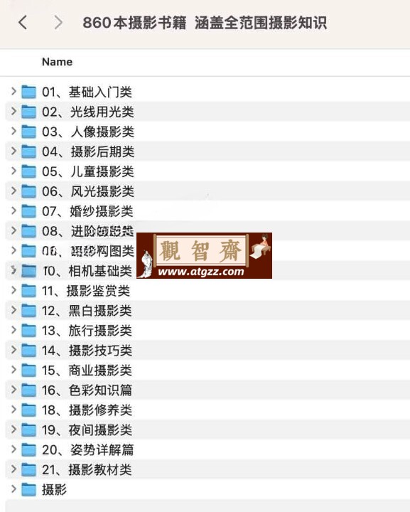 860本摄影书籍，涵盖全范围摄影知识-观智斋电商课程站