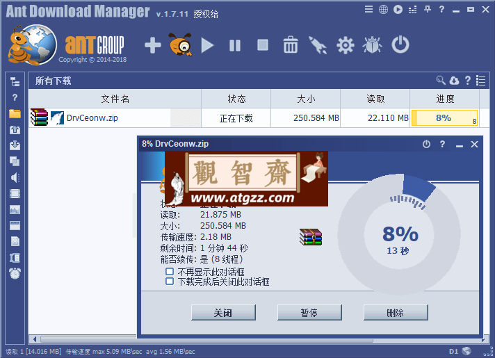 Ant Download Manager Pro v2.14.0 蚂蚁下载器便携版-观智斋电商课程站