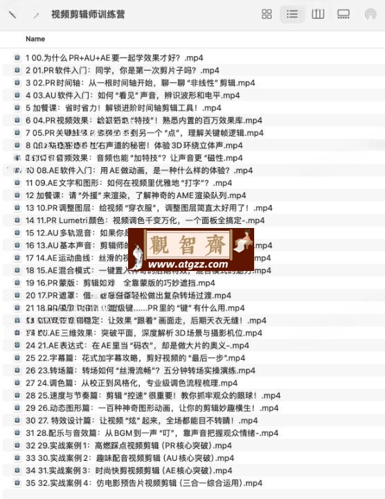 视频剪辑师训练营-观智斋电商课程站
