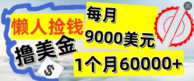 懒人捡钱撸美金项目，月收益9k+美金，简单无脑，干就完了-观智斋电商课程站