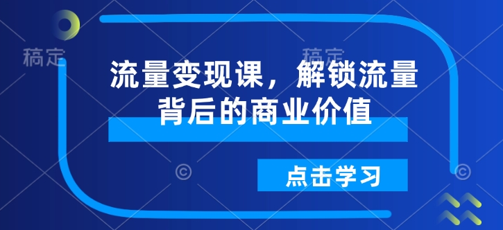 流量变现课，解锁流量背后的商业价值-观智斋电商课程站