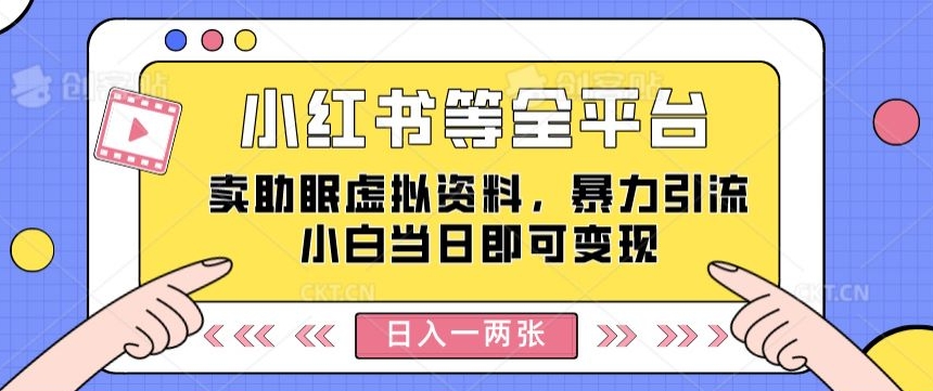 小红书等全平台卖助眠虚拟资料，暴力引流小白当日即可变现，轻松日入一两张-观智斋电商课程站