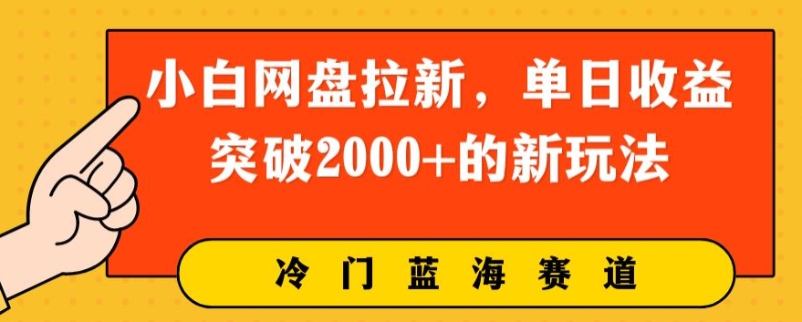 小白网盘拉新，单日收益突破2000+的新玩法-观智斋电商课程站
