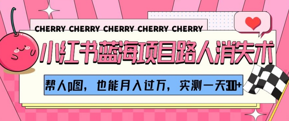 小红书蓝海项目路人消失术，帮人p图，也能月入过万，实测一天300+【揭秘】-观智斋电商课程站