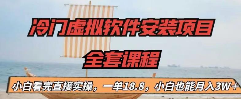 冷门虚拟软件安装项目，一单18.8，小白也能月入3W＋【揭秘】-观智斋电商课程站