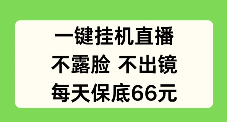 一键挂JI直播，不露脸不出境，每天保底66元【揭秘】-观智斋电商课程站