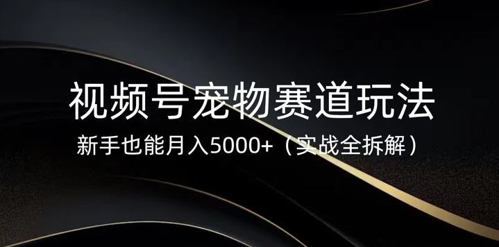 视频号宠物赛道玩法，新手也能月入5k(实战全拆解)-观智斋电商课程站