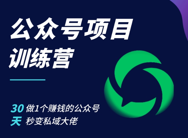 公众号项目训练营，30天做1个赚钱的公众号，秒变私域大佬-观智斋电商课程站