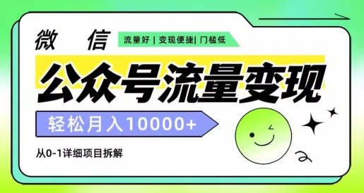 公众号流量变现项目，轻松月入1w+，小自轻松上手-观智斋电商课程站