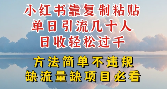小红书靠复制粘贴单日引流几十人目收轻松过千，方法简单不违规【揭秘】-观智斋电商课程站