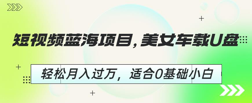 短视频蓝海项目，美女车载U盘，轻松月入过万，适合0基础小白【揭秘】-观智斋电商课程站