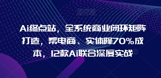 Ai终点站，全系统商业闭环矩阵打造，帮电商、实体降70%成本，12款Ai联合深度实战【0906更新】-观智斋电商课程站