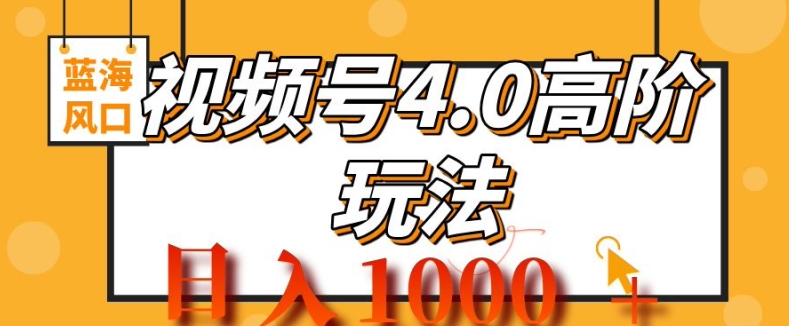 2024视频号4.0高阶变现项目，蓝海风口，日入1k-观智斋电商课程站