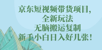 京东短视频带货项目，全新玩法，无脑搬运复制，新手小白日入好几张!-观智斋电商课程站