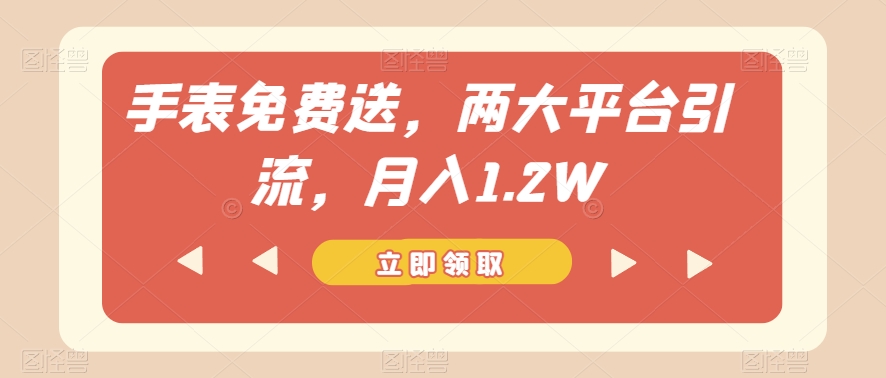 手表免费送，两大平台引流，月入1.2W【揭秘】-观智斋电商课程站