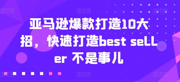 亚马逊爆款打造10大招，快速打造best seller 不是事儿-观智斋电商课程站