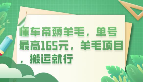 懂车帝薅羊毛，单号最高165元，羊毛项目，搬运就行【揭秘】-观智斋电商课程站