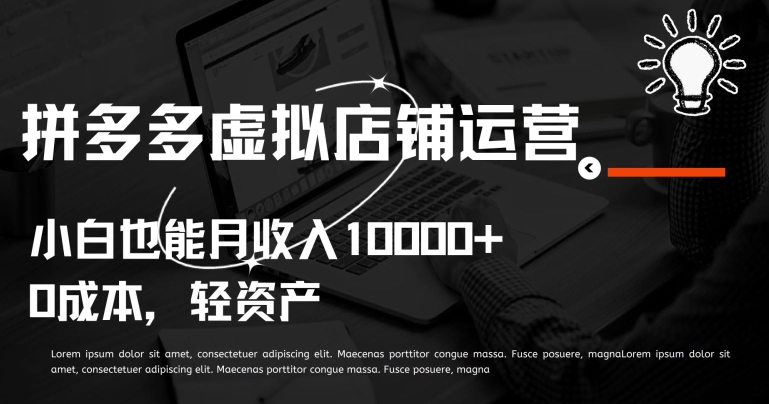 拼多多虚拟店铺运营小白也能月收入10000+【揭秘】-观智斋电商课程站
